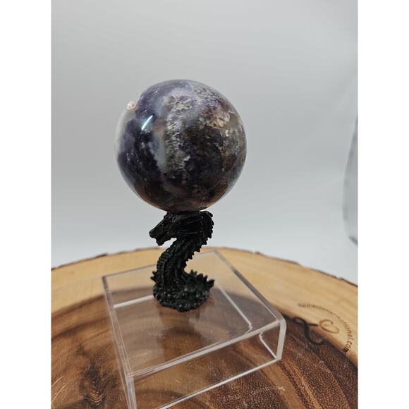 Rainbow Labradorite Sphere .45lb 53mm W/Dragon Stand - Picture 4 of 11